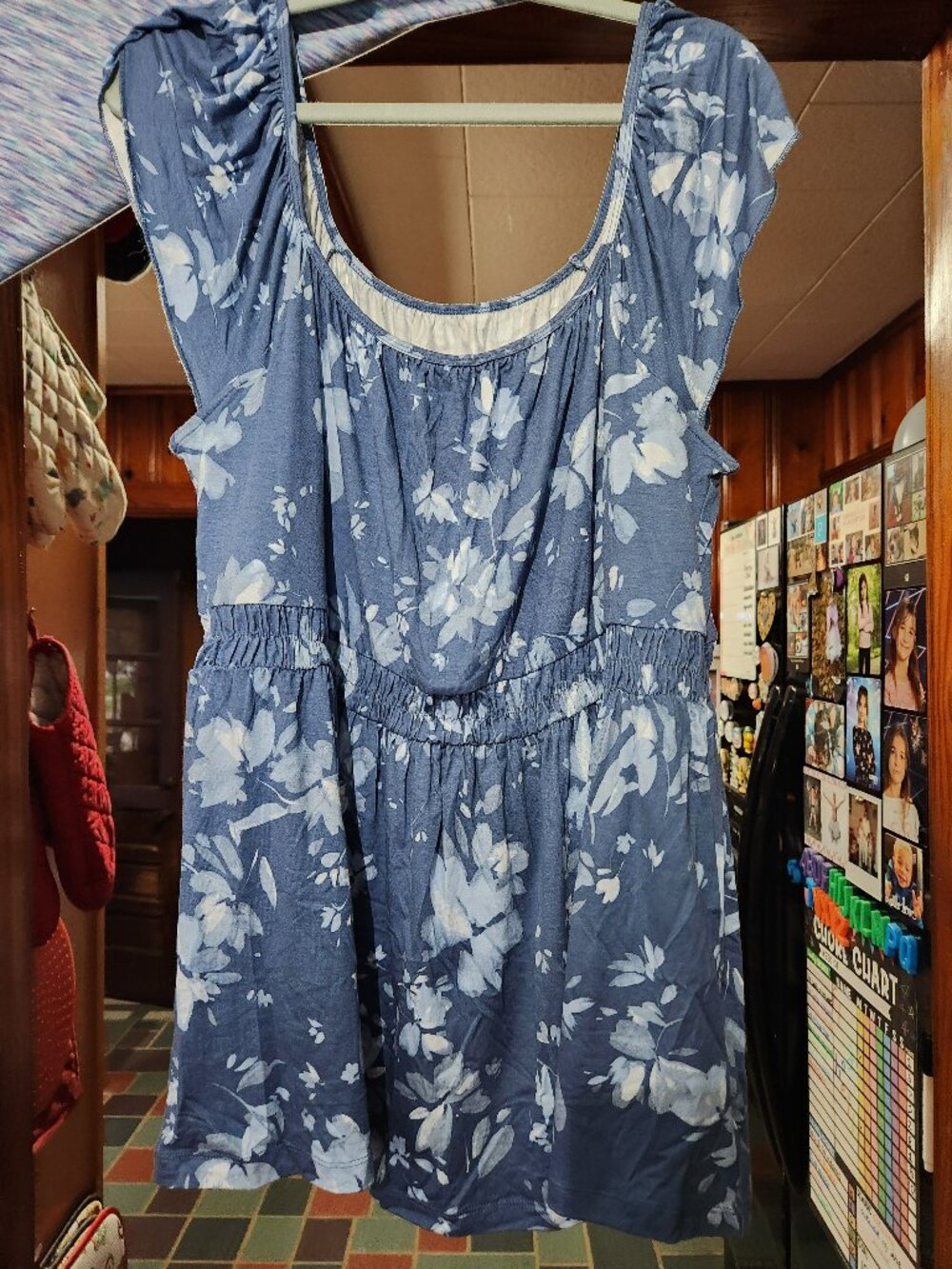 Torrid Blue Flutter Sleeve Top 3X Flowy Babydoll Peplum Boho Blouse